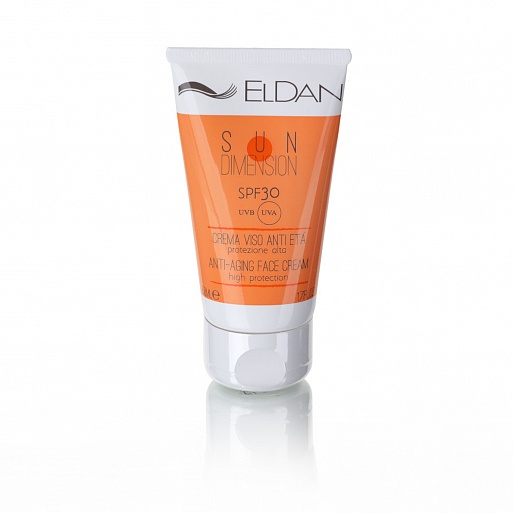 Солнцезащитный омолаживающий крем для лица с SPF 30+ защитой от солнца ELDAN, 50 ml — изображение 2