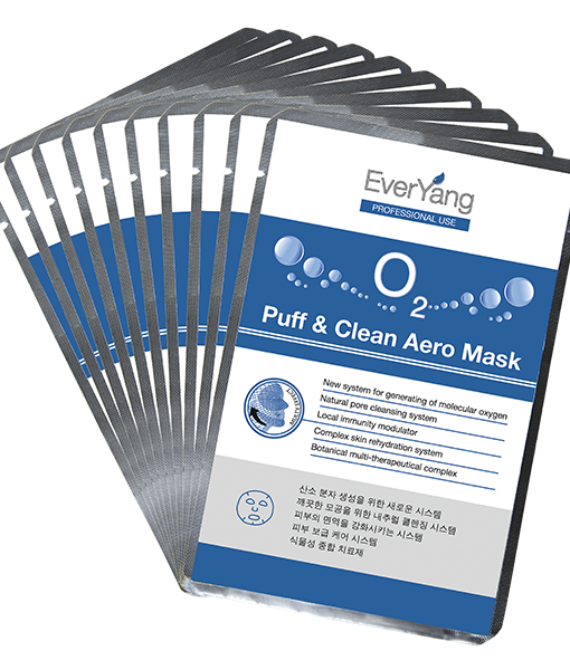 Кислородная аэро-маска для глубокого очищения кожи O2 Puff Clean Aero Mask EVER YANG, 10 масок