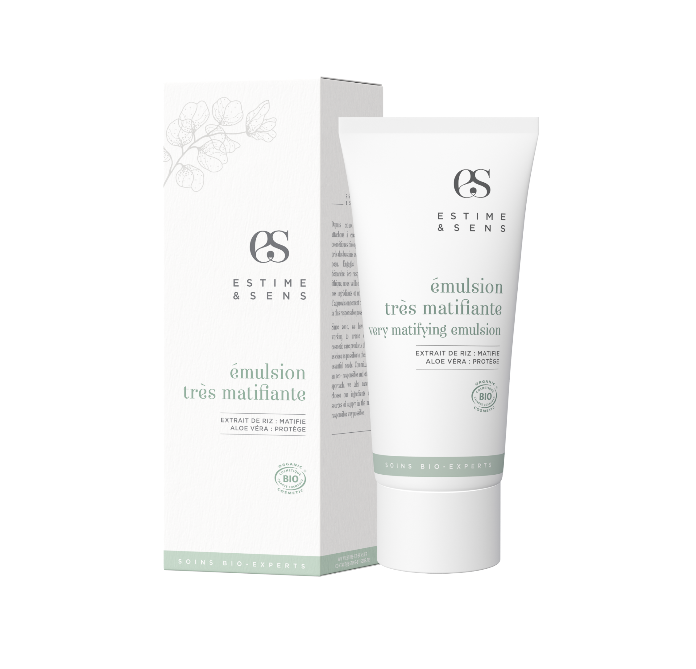 Матирующая эмульсия с рисом и алоэ вера EMULSION TRES MATIFIANTE Estime&Sens, 100 ml.