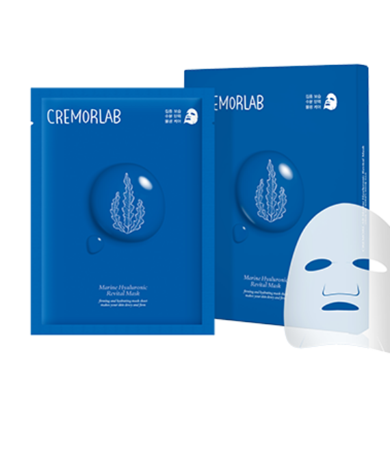 Ревитализирующая маска с морскими водорослями и гиалуроновой кислотой Marine Hyaluronic Revital Mask Cremorlab, 5 шт