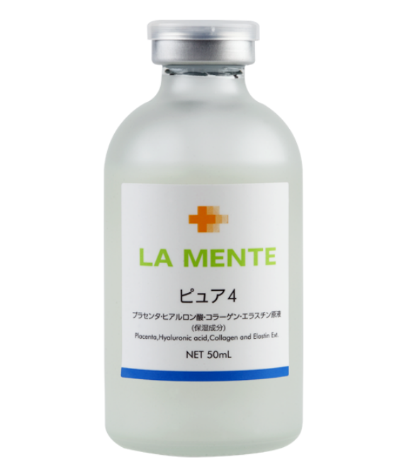Сыворотка 4-х компонентная для лица с плацентой, гиалуроновой кислотой, эластином, коллагеном Pure 4 Essence+Placenta, Hyaluronic acid, Collagen and Elastin Ext La Mente, 50 мл