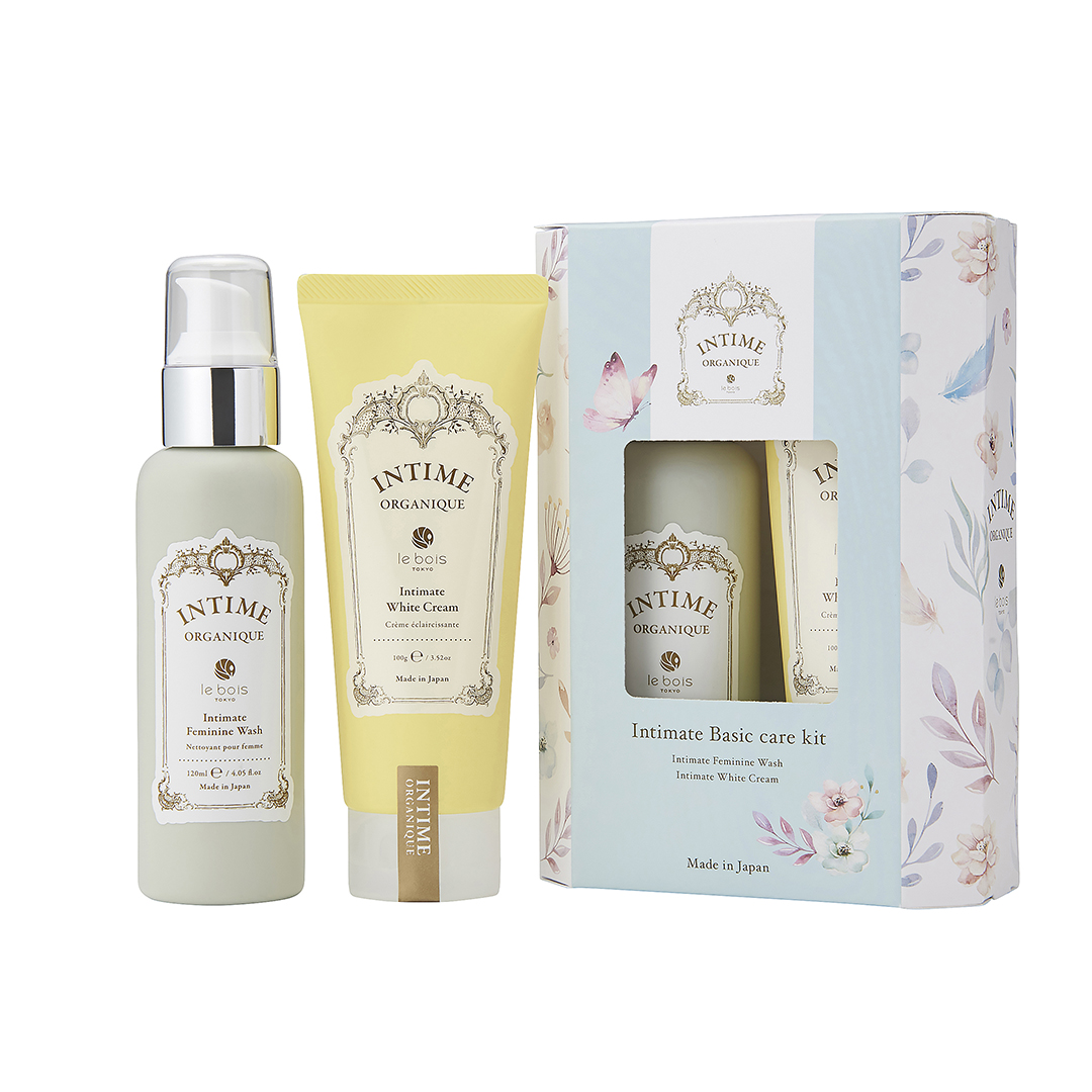 НАБОР (Деликатный очищающий гель для интимной гигиены Intimate Feminine Wash 120 мл+Осветляющий крем для деликатных зон Intimate Whitening Cream 100 гр) INTIME ORGANIQUE Aizen, 1 шт