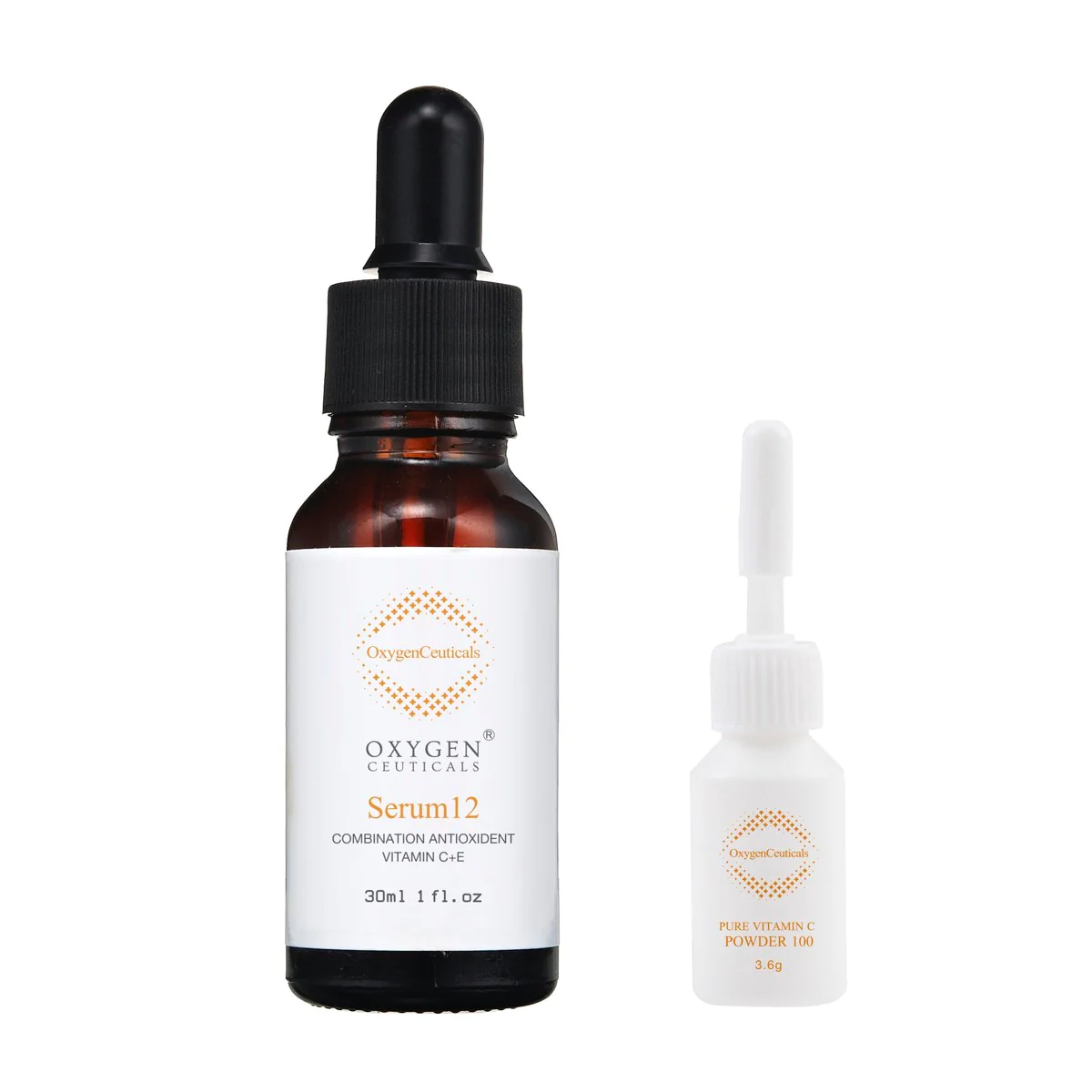 Набор: сыворотка с витамином Е и С+ витамин С в порошке 12% Caviar Protein Fluid Oxygen Ceuticals, 30 ml