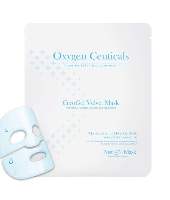 Криогелевая маска для кислородного питания, мгновенного увлажнения, умягчения и выравнивания тона CryoGel Velvet Mask Oxygen Ceuticals, 6 шт