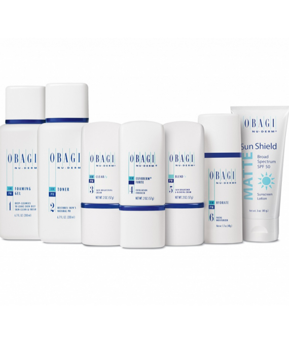 Система для нормальной и жирной кожи Nu-derm FX System For Normal To Oily Skin Obagi, 7 шт