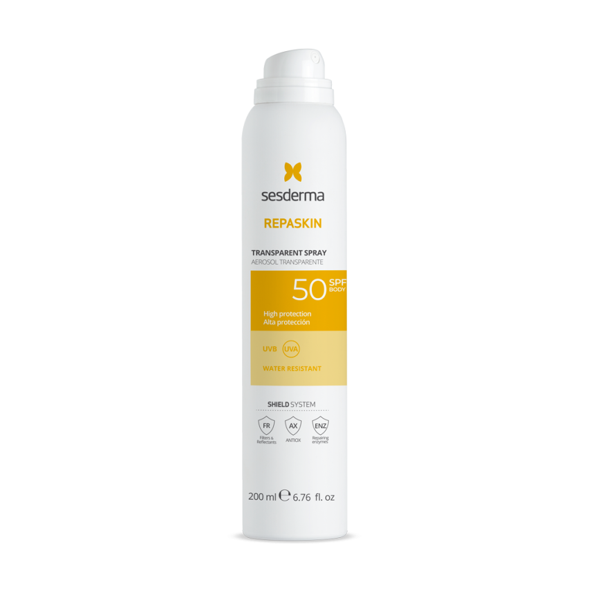 Спрей солнцезащитный прозрачный для тела СЗФ 50 REPASKIN TRANSPARENT SPRAY SESDERMA Body sunscreen SPF 50, 200 мл (Aerosol)