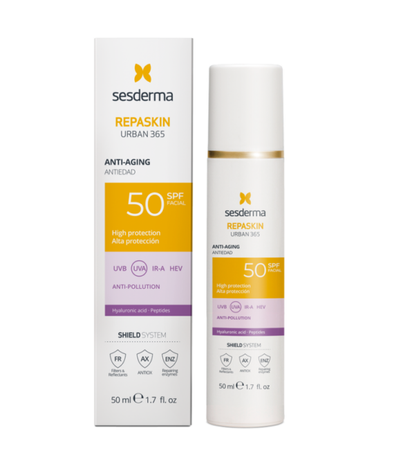 Средство солнцезащитное антивозрастное для лица SPF 50 REPASKIN URBAN 365 SESDERMA Anti-aging SPF 50, 50мл