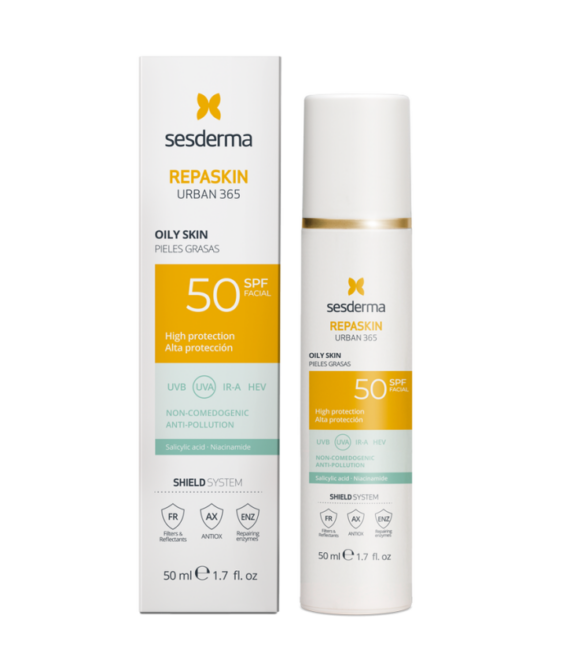 Средство солнцезащитное для жирной кожи SPF 50 REPASKIN URBAN 365 SESDERMA Oily skin SPF 50, 50 мл