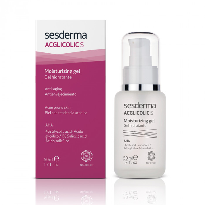 Гель увлажняющий с гликолевой и салициловой кислотой ACGLICOLIC S SESDERMA Moisturizing gel, 50 мл