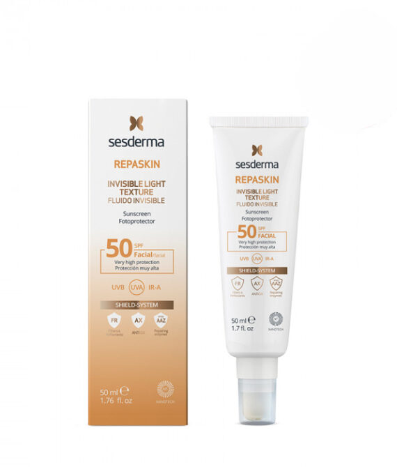 Средство солнцезащитное сверхлегкое для лица СЗФ 50 REPASKIN INVISIBLE LIGHT TEXTURE SESDERMA Facial sunscreen SPF 50, 50 мл