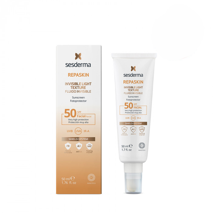 Средство солнцезащитное сверхлегкое для лица СЗФ 50 REPASKIN INVISIBLE LIGHT TEXTURE SESDERMA Facial sunscreen SPF 50, 50 мл