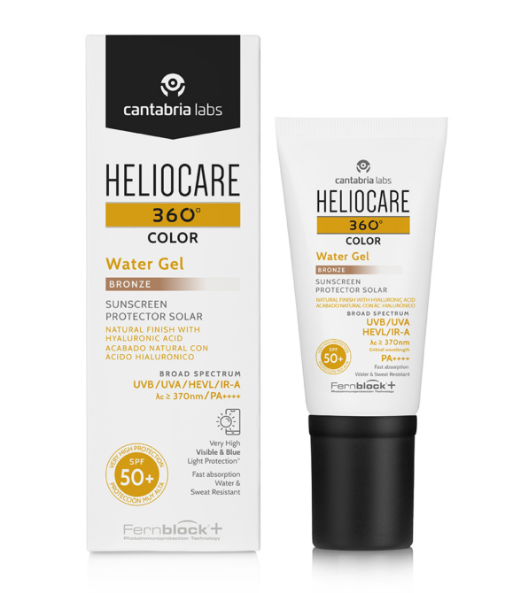 Солнцезащитный увлажняющий гель-флюид бронзовый Cantabria Labs HELIOCARE 360º Water Gel Sunscreen Bronze SPF 50+, 50 мл