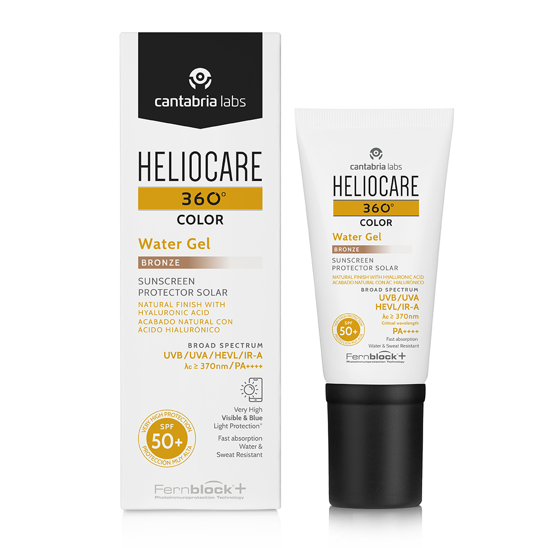 Солнцезащитный увлажняющий гель-флюид бронзовый Cantabria Labs HELIOCARE 360º Water Gel Sunscreen Bronze SPF 50+, 50 мл