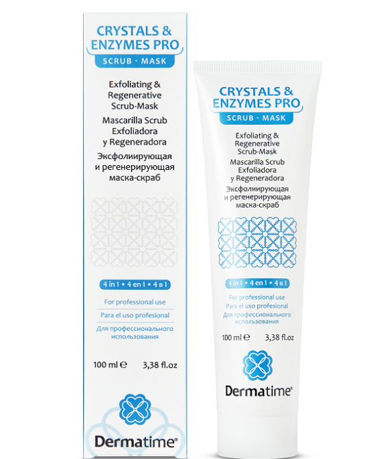 Эксфолиирующая и регенерирующая маска-скраб DERMATIME CRYSTALS & ENZYMES PRO, 100 мл