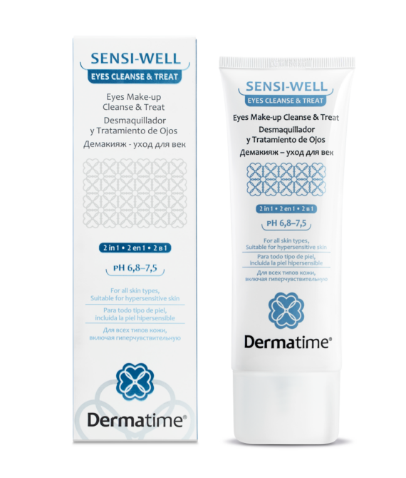 Демакияж – уход для век DERMATIME SENSI-WELL Eyes Make-Up Cleanse & Treat, 100 мл