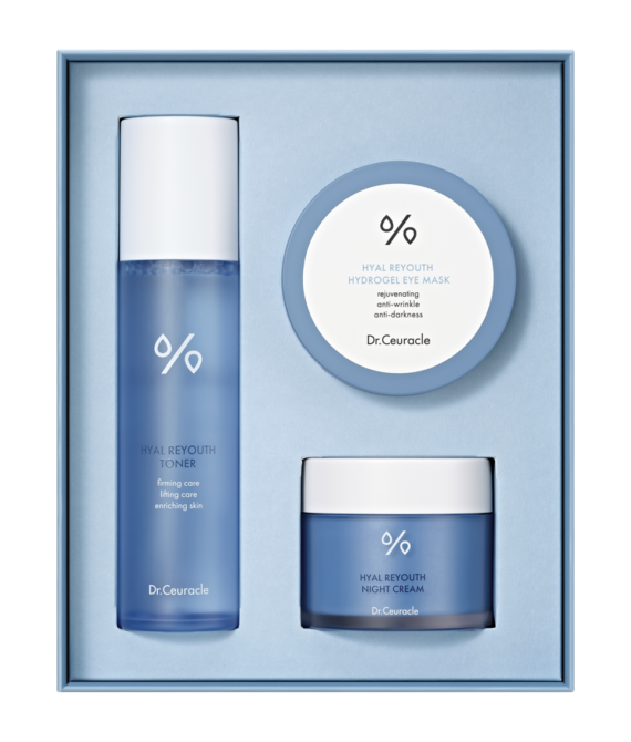 Набор «Сияние и увлажнение» Dr. Ceuracle Hyal Reyouth Glowing Set, 120 мл+60 гр+30 пар