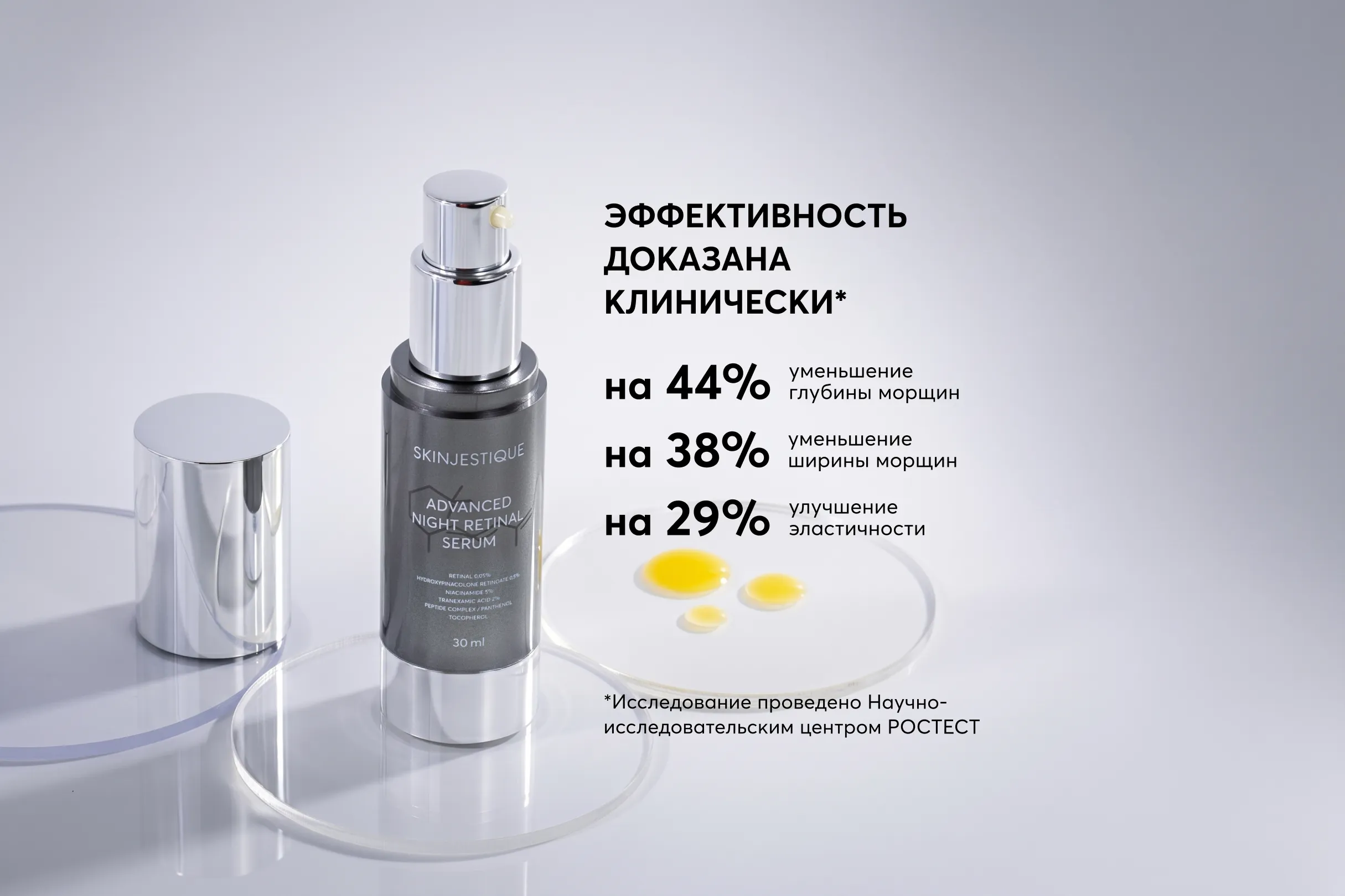 Ночная антивозрастная сыворотка с двумя формами ретиноидов Skinjestique Advanced Night Retinal Serum, 30 мл