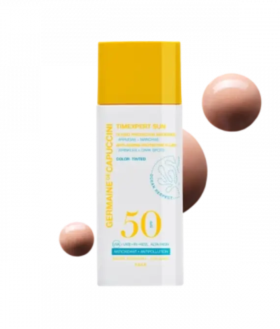 Эмульсия солнцезащитная антивозрастная для лица SPF50 с тоном Germaine de Capuccini TimExpert Sun Anti-Ageing Protective Fluid Tinted SPF50, 50 мл