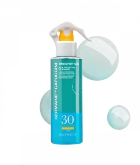 Лосьон солнцезащитный для тела SPF30 бифаза Germaine de Capuccini TimExpert Sun Blue Protective Oil & Water SPF30, 200 мл