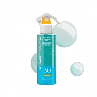 Лосьон солнцезащитный для тела SPF30 бифаза Germaine de Capuccini TimExpert Sun Blue Protective Oil & Water SPF30, 200 мл