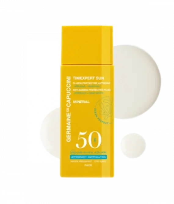 Эмульсия солнцезащитная антивозрастная для лица SPF50 на основе минеральных фильтров Germaine de Capuccini Timexpert Sun Anti-Age Prot Fluid Mineral SPF50, 50 мл