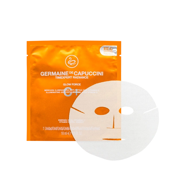 Маска против усталости с чистым витамином С (тканевая) Germaine de Capuccini TimExpert Radiance C+ Glow Force Illuminating Anti-Fatigue Mask With Vitamin C, 10 х 18 мг